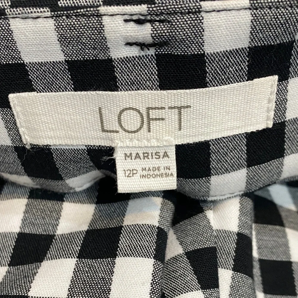 NWOT LOFT Monochrome Checkered Marisa Trousers - Picture 4 of 8